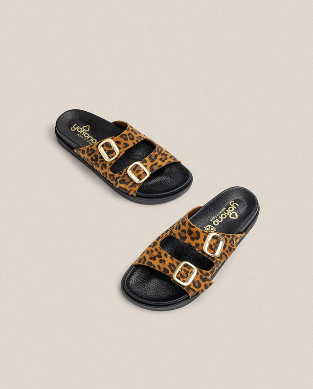 yokono Sandalia plana Morena 700 leopardo Tienda de fábrica
