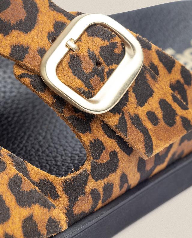 yokono Sandalia plana Morena 700 leopardo Tienda de fábrica
