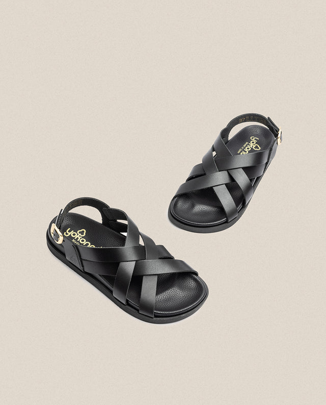 yokono Sandalia plana Morena 005 negro Rebajas de fin de temporada