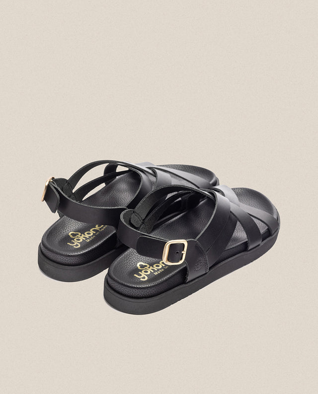 yokono Sandalia plana Morena 005 negro Rebajas de fin de temporada