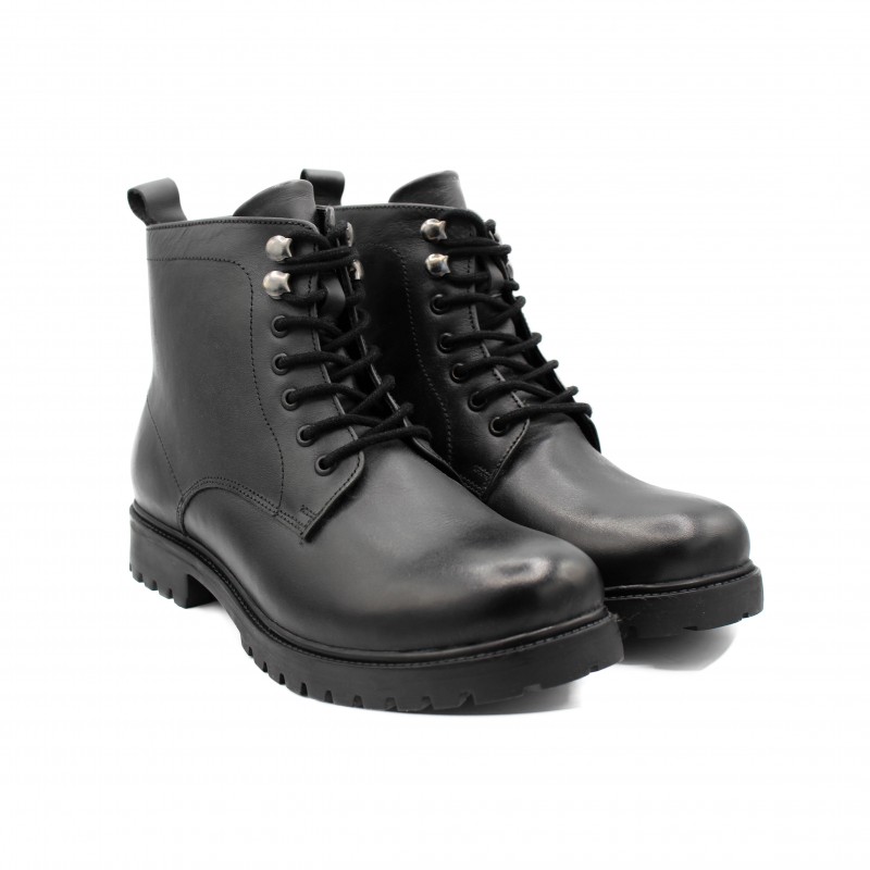 zerimar shoes Botas con suela track de piel con cordones estilo militar Oferta especial de fábrica