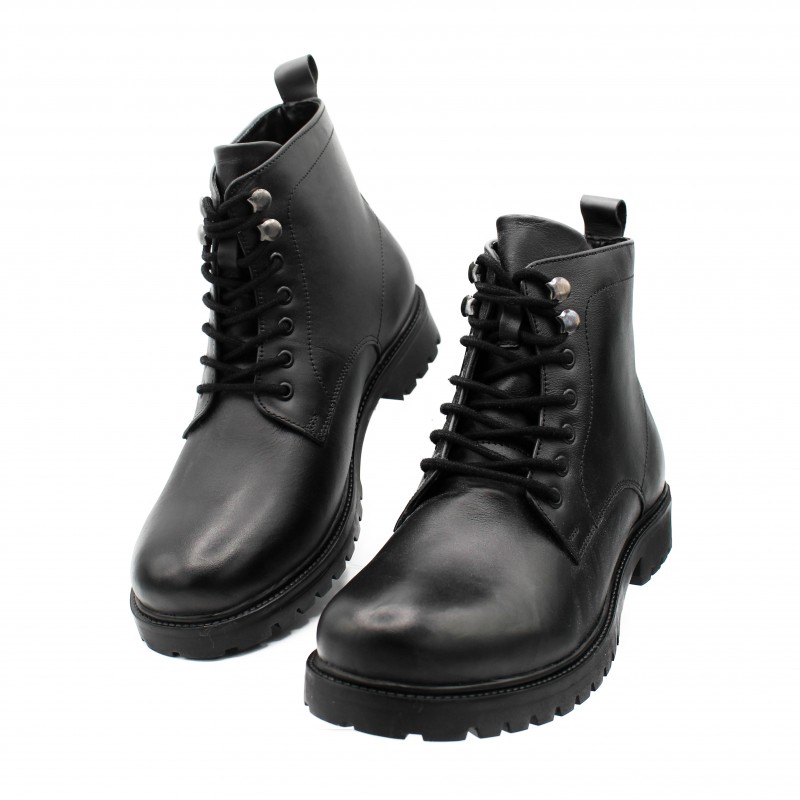 zerimar shoes Botas con suela track de piel con cordones estilo militar Oferta especial de fábrica