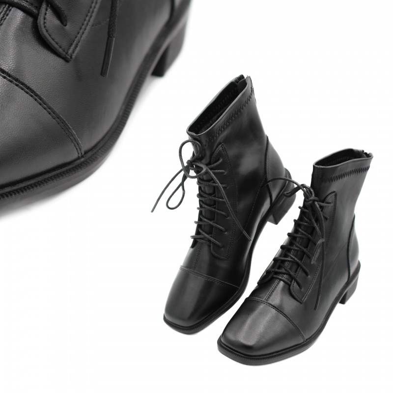 zerimar shoes Botas de cordones con punta cuadrada modelo LIBBY Ofertas de temporada