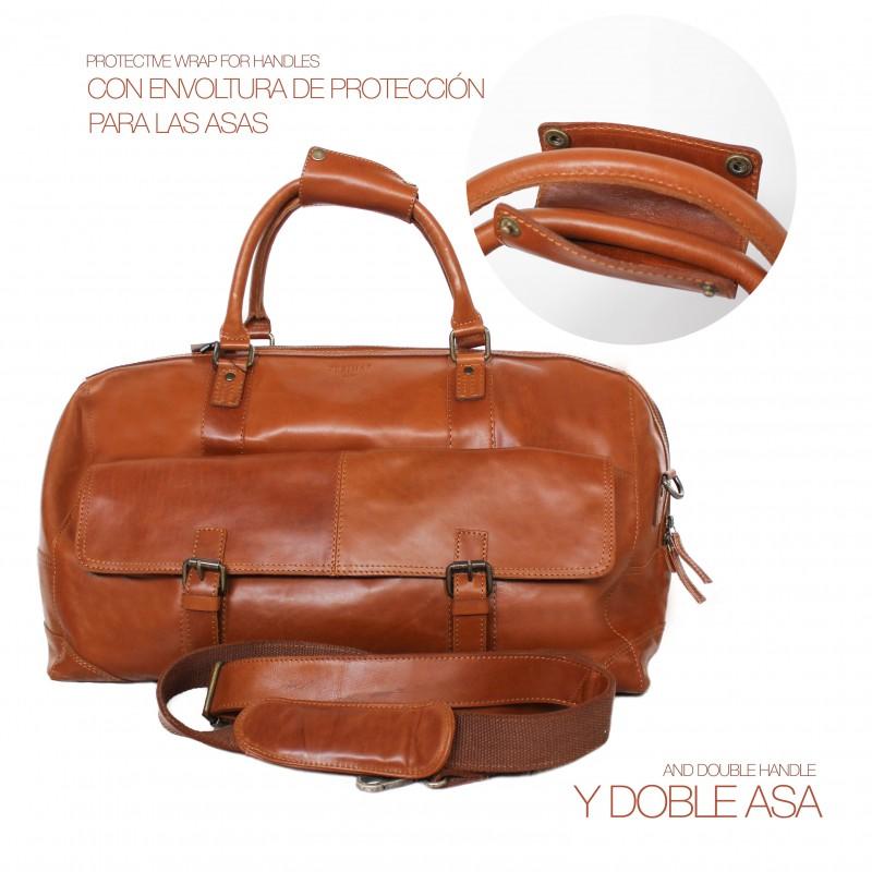 zerimar shoes Bolso de piel grande de viaje 28x49x24 cm DECOX Rebajas de fin de temporada