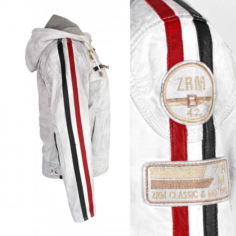 zerimar shoes Chaqueta de piel con parches y capucha desmontable BOLLWOM Rebajas