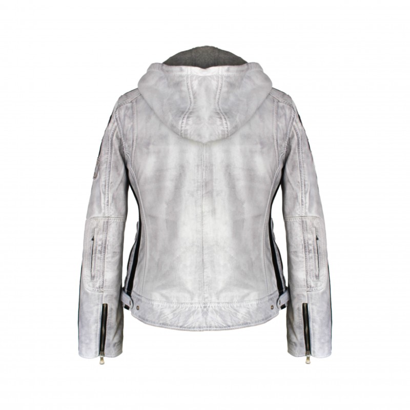 zerimar shoes Chaqueta de piel con parches y capucha desmontable BOLLWOM Rebajas
