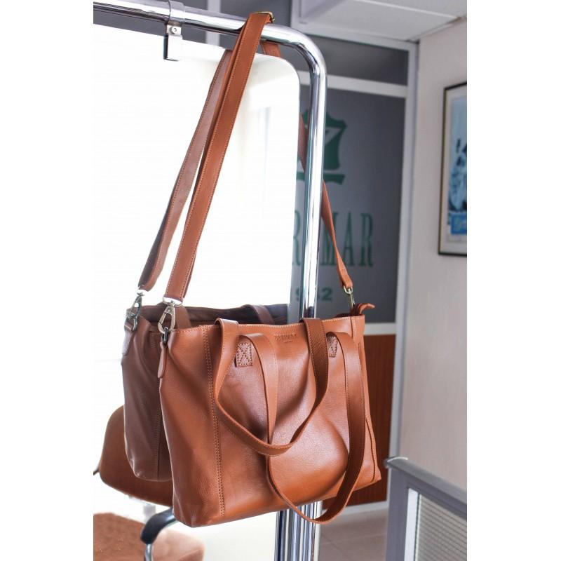 zerimar shoes Bolso de piel con cremallera y doble asa 27x40x12 cm YOURS Ofertas
