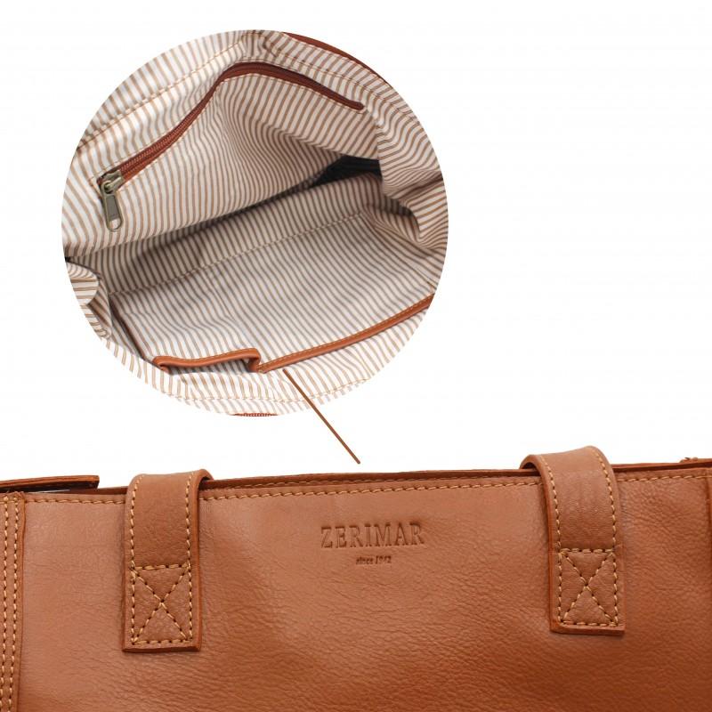 zerimar shoes Bolso de piel con cremallera y doble asa 27x40x12 cm YOURS Ofertas