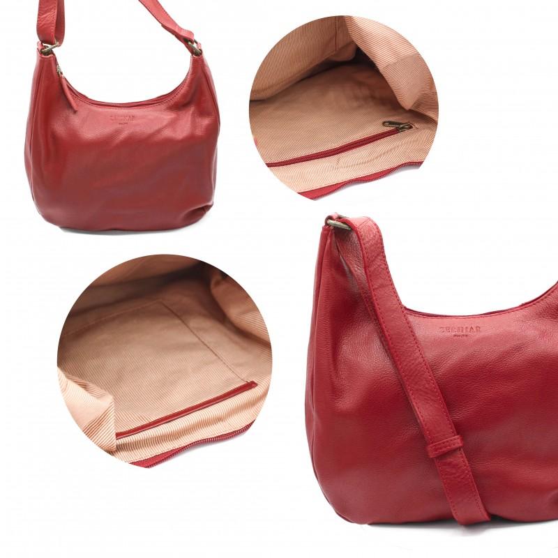 zerimar shoes Bolso de piel con cremallera 22x19x8 cm MINE Venta caliente
