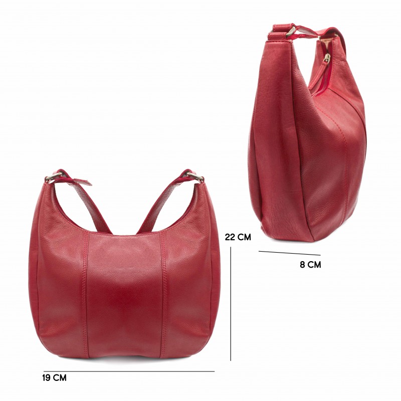 zerimar shoes Bolso de piel con cremallera 22x19x8 cm MINE Venta caliente