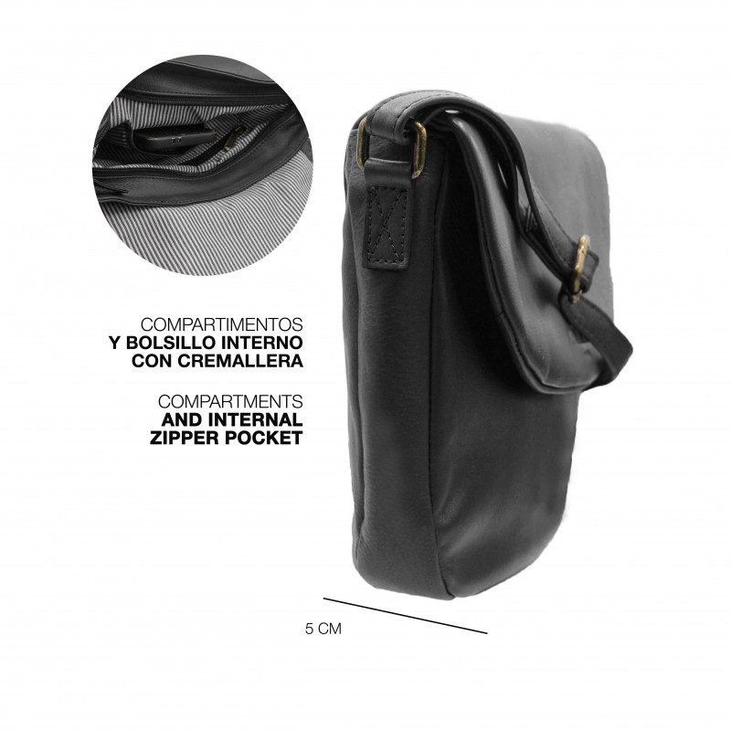 zerimar shoes Bolso de solapa de piel 23x28x5 cm CORDE En oferta