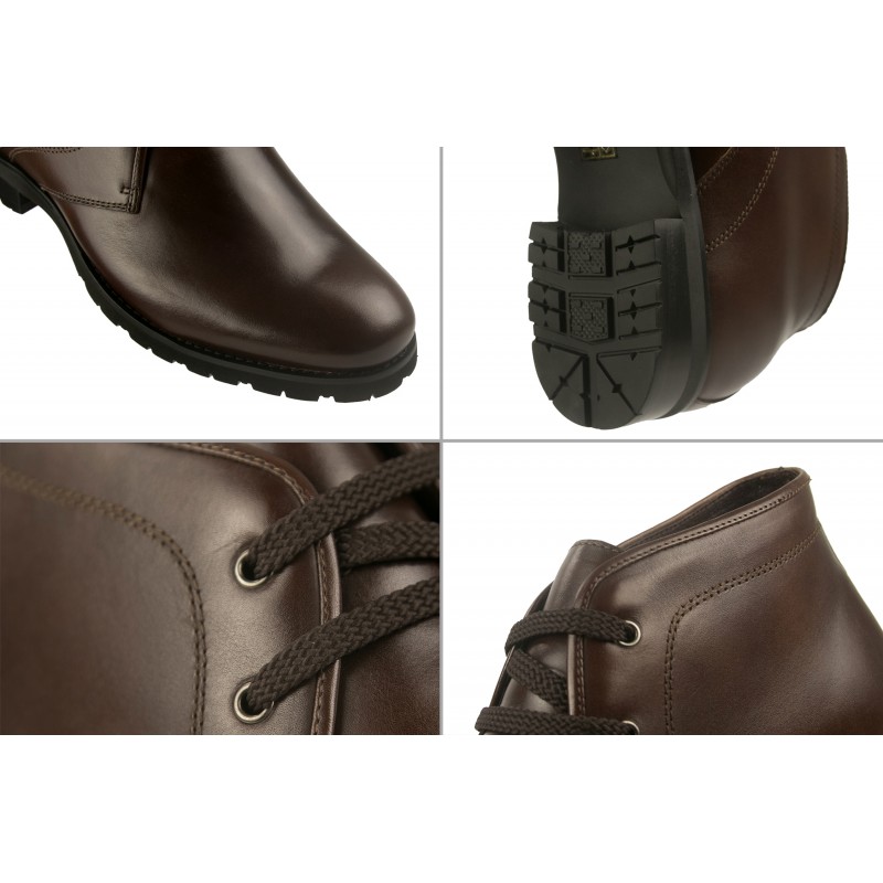 zerimar shoes Botas de piel con alzas interiores de 7 cm color marron Solo hoy