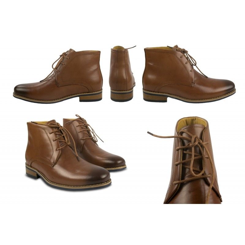 zerimar shoes Botas de vestir de piel con alzas que aumentan la altura 7 cm Tienda de fábrica
