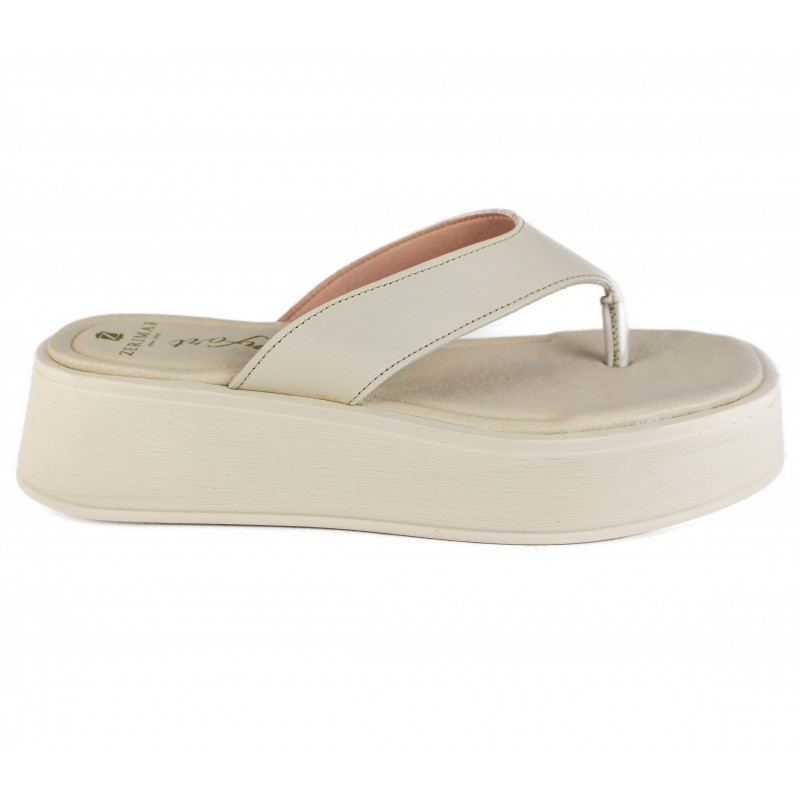 zerimar shoes Chanclas de piel con plataforma modelo DMR En oferta