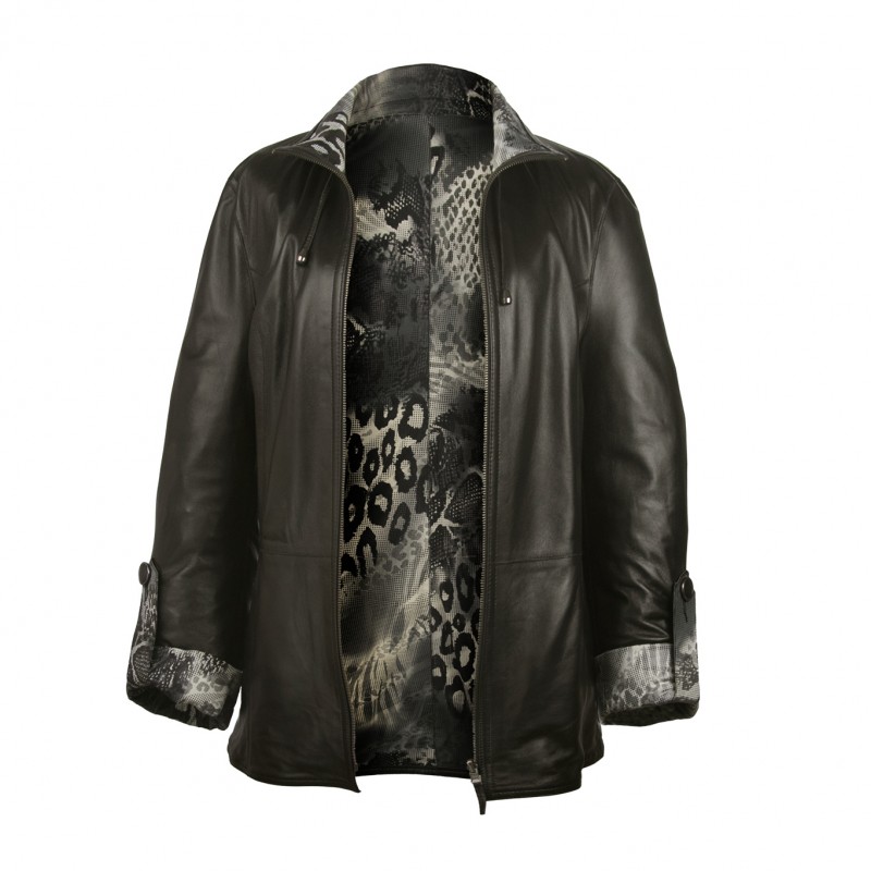 zerimar shoes Chaqueta reversible de cuero con cierre de cremallera EBRU Outlet