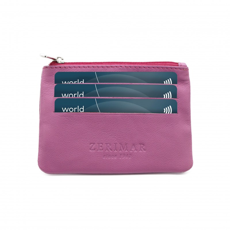 zerimar shoes Monedero de piel con cremallera y llavero 8x10 5 cm Ofertas