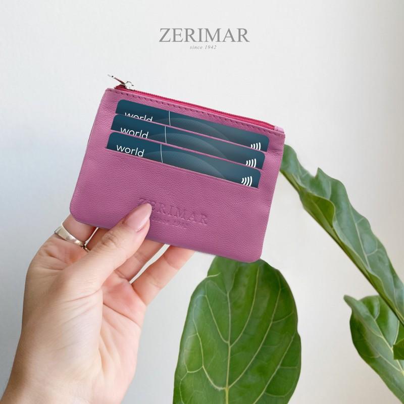 zerimar shoes Monedero de piel con cremallera y llavero 8x10 5 cm Ofertas