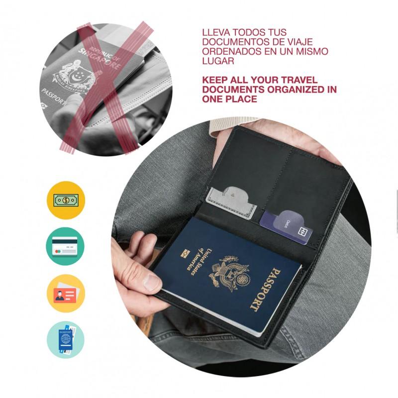 zerimar shoes Cartera funda pasaporte de piel multiespacio 14 5x10 cm Venta caliente