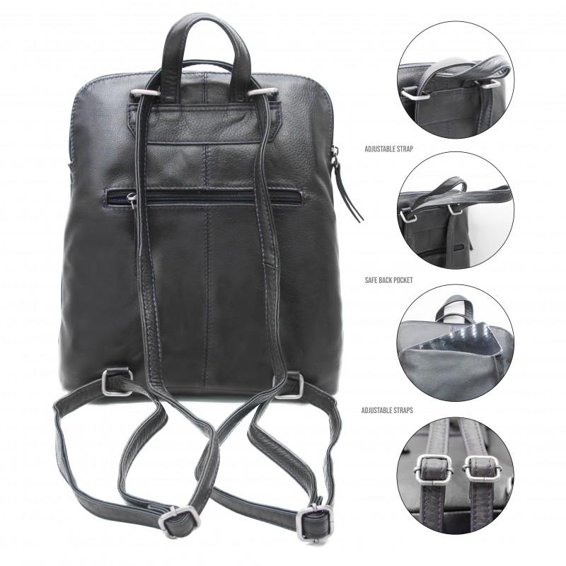 zerimar shoes Mochila de piel cremallera 30x8x25 cm Gran oferta