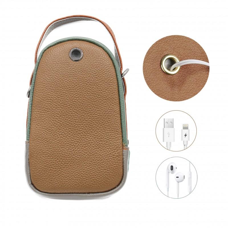zerimar shoes Bolso bandolera de piel multibolsillos 19x10x9 cm Rebajas baratas