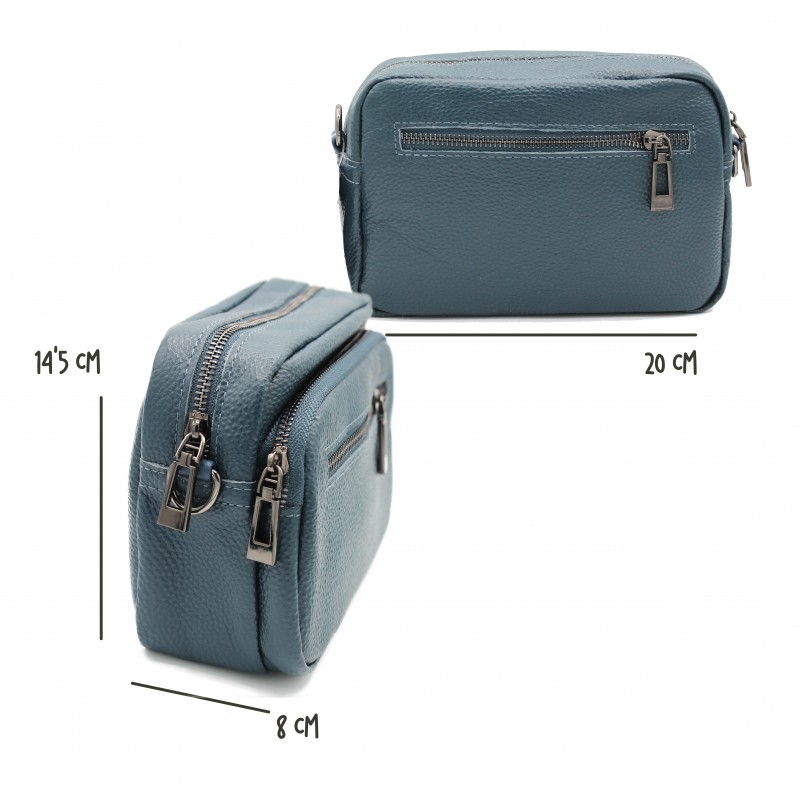 zerimar shoes Bolso bandolera de piel con correa ancha 14'5x20x8 cm Ventas relámpago