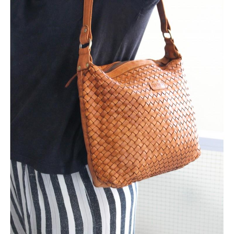 zerimar shoes Bolso de piel trenzado 36x26x6 cm Promoción por tiempo limitado