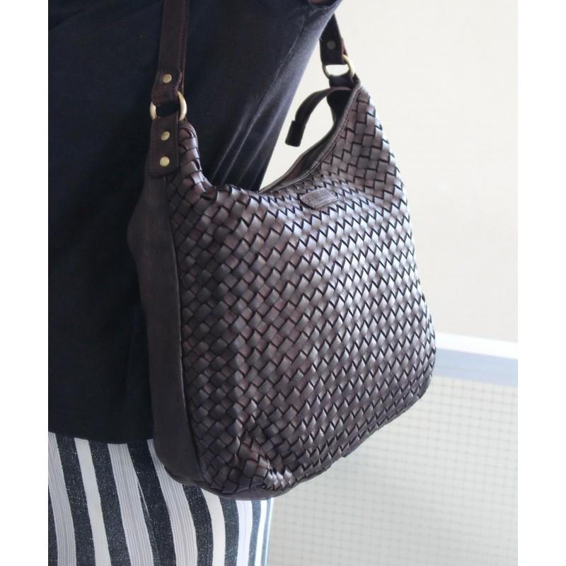 zerimar shoes Bolso de piel trenzado 38x28x10 cm Oferta especial de fábrica
