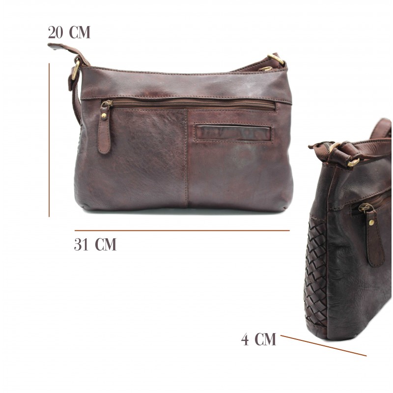 zerimar shoes Bolso de piel trenzado 31x20x4 cm Solo queda un día