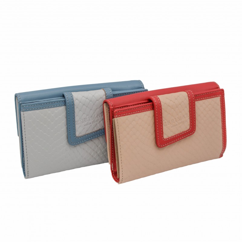 zerimar shoes Cartera de piel de mujer grabado reptil 17x10 5 cm Liquidación