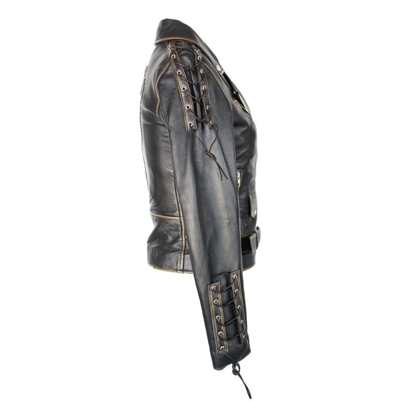 zerimar shoes Chaqueta motera de piel modelo AQUILE En oferta