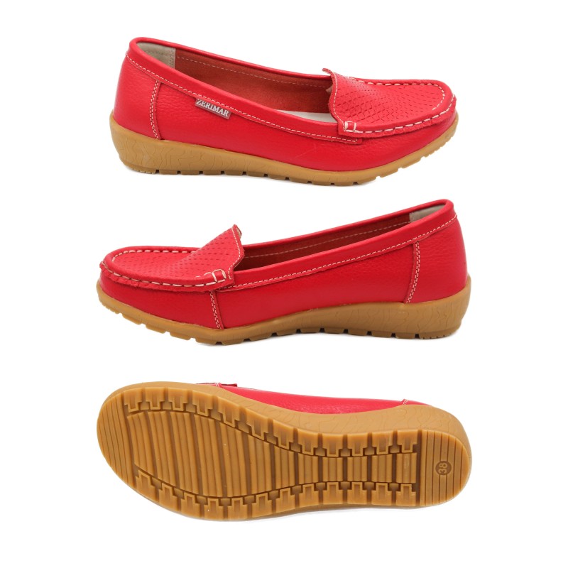 zerimar shoes Mocasines de piel con detalle grabado rombos Libre de impuestos