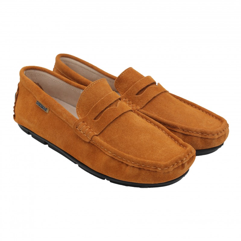 zerimar shoes Mocasines de ante natural con antifaz modelo BONNY Última moda