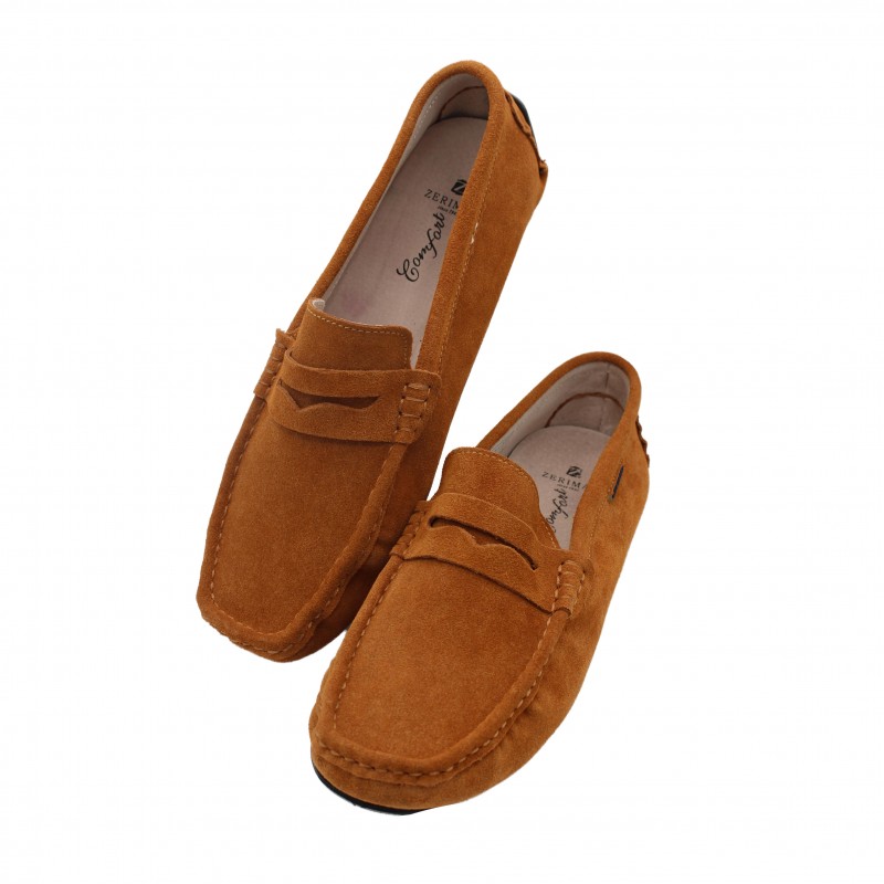 zerimar shoes Mocasines de ante natural con antifaz modelo BONNY Última moda