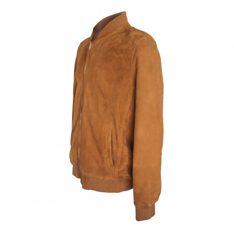zerimar shoes Chaqueta de ante con bolsillos y cuello de punto SOJUO Ofertas especiales
