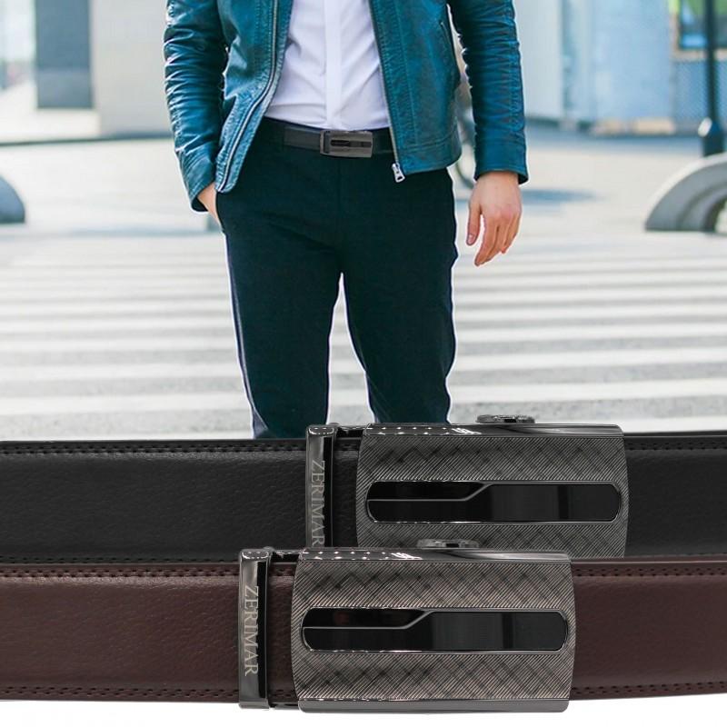 zerimar shoes Cinturón de piel con hebilla automatica modelo VEDO Rebajas de fin de temporada