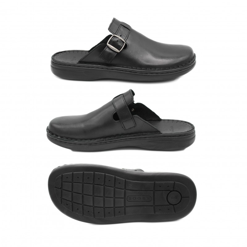 zerimar shoes Zuecos de piel con hebilla modelo BOSTON Outlet online