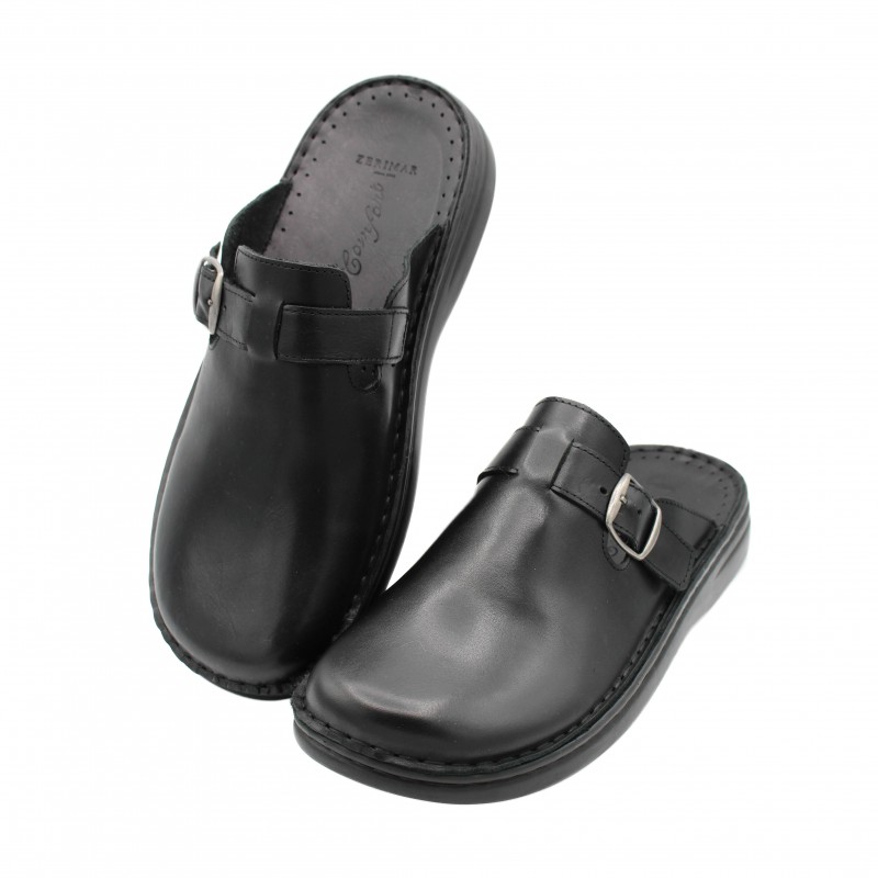 zerimar shoes Zuecos de piel con hebilla modelo BOSTON Outlet online