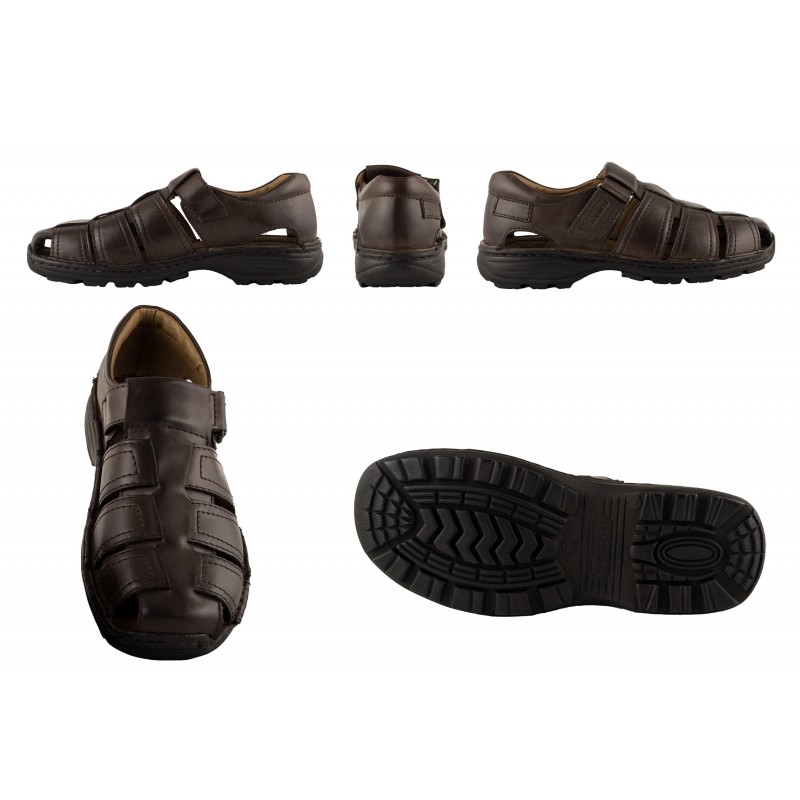 zerimar shoes Sandalia de piel cerrada con velcro modelo KUNO Ofertas