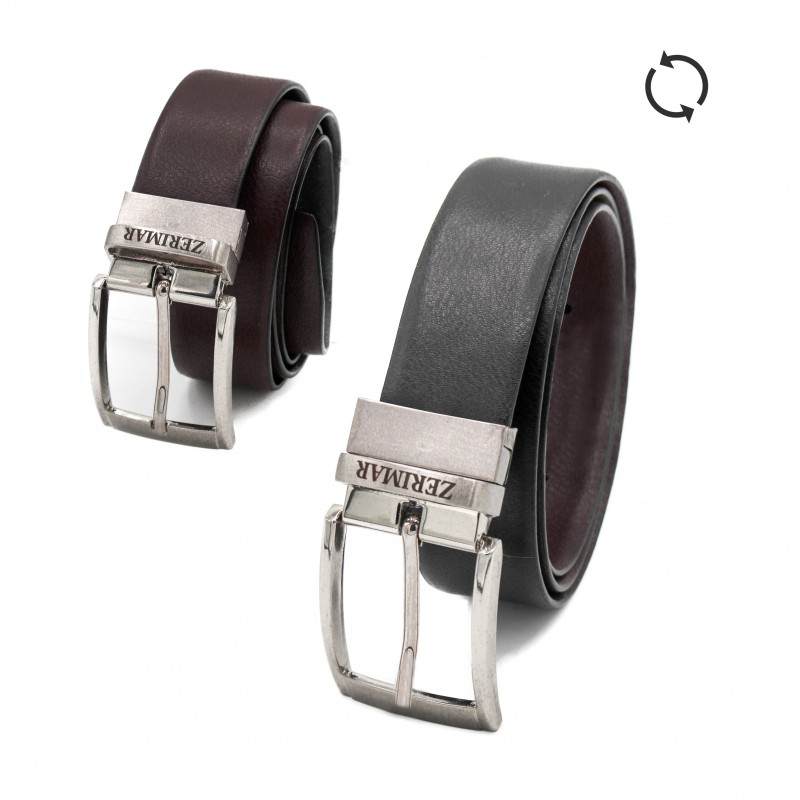 zerimar shoes Cinturón de piel 34 mm modelo reversible BHAIK Promoción por tiempo limitado