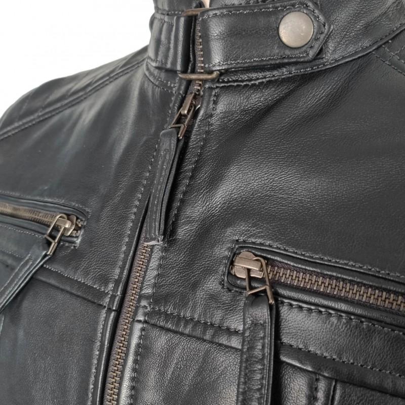 zerimar shoes Chaqueta de piel con detalle relieve modelo NAVAR Limitado a 3 días