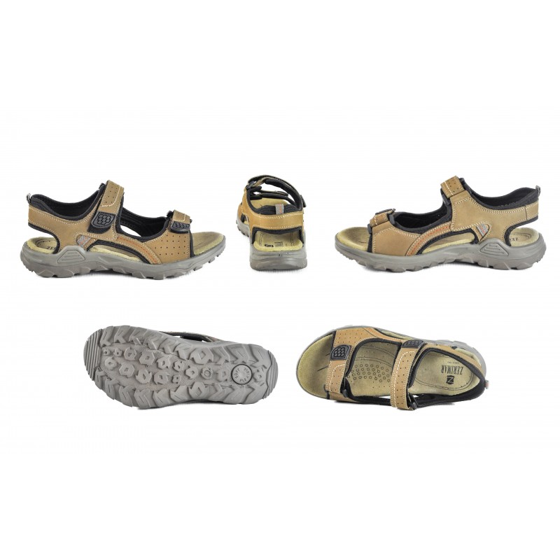 zerimar shoes Sandalias de piel MOUNTAIN con cierre de velcro Descuento por venta flash
