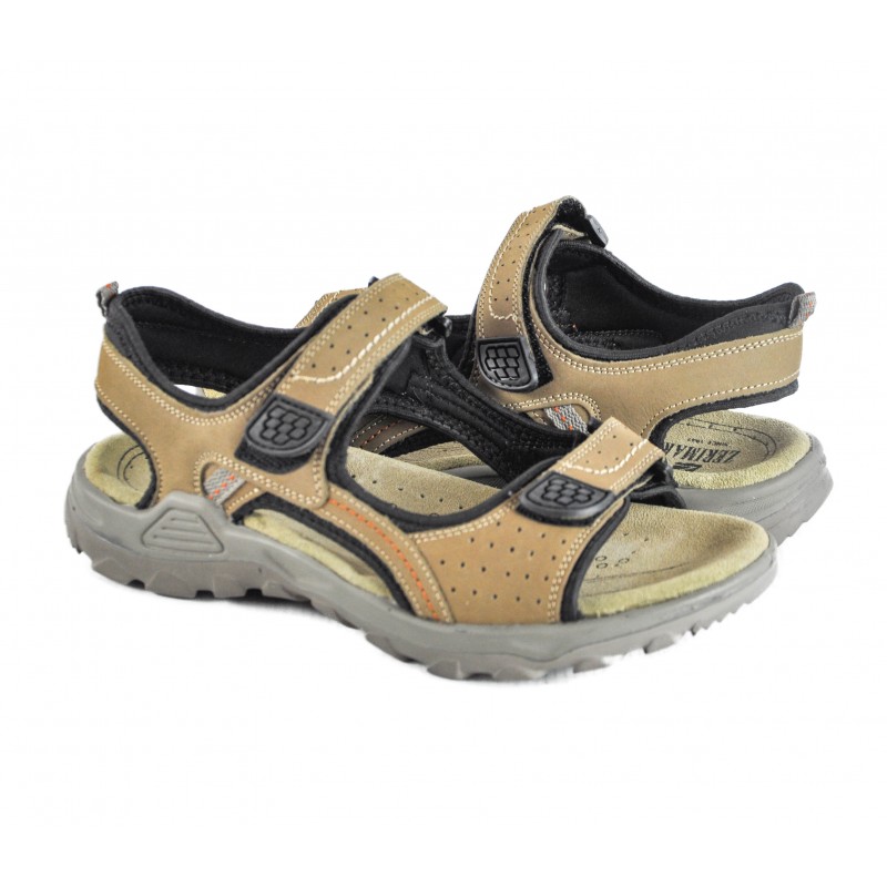 zerimar shoes Sandalias de piel MOUNTAIN con cierre de velcro Descuento por venta flash