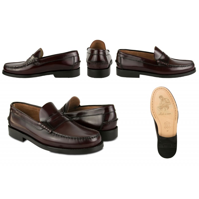 zerimar shoes Mocasines negros de piel natural con antifaz TALLA PLUS Devoluciones gratuitas