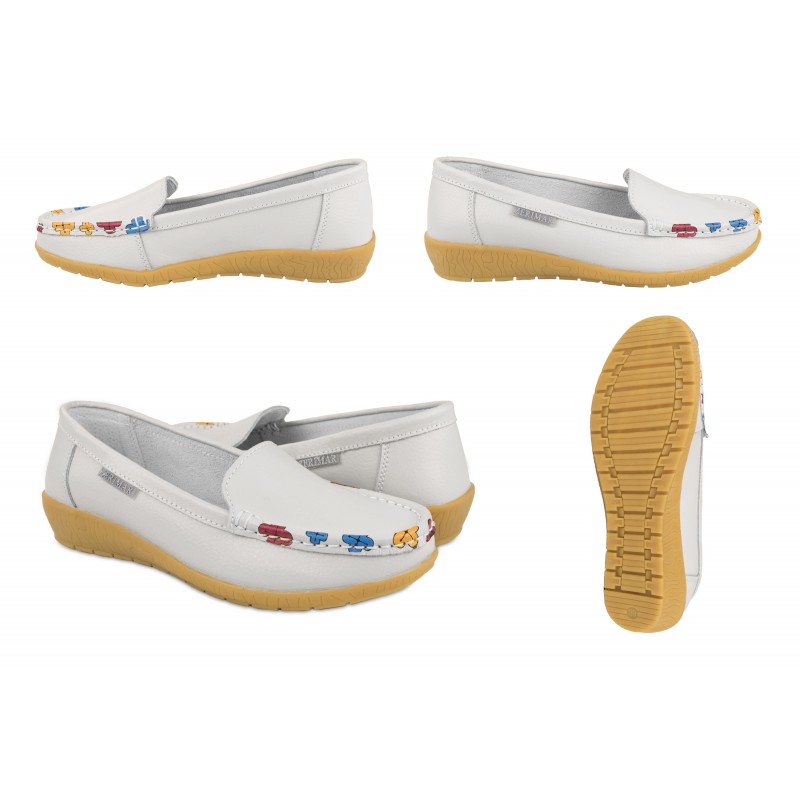 zerimar shoes Mocasines de piel con flores y plantilla comfort Rebajas de fábrica