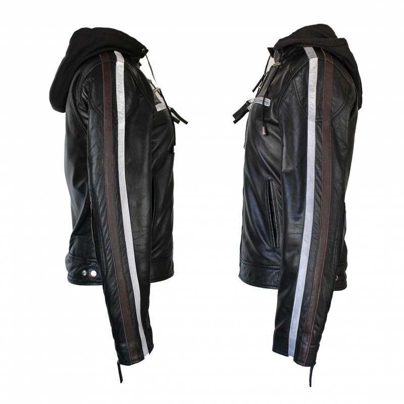 zerimar shoes Chaqueta de piel con capucha removible BALLWO1 Descuento