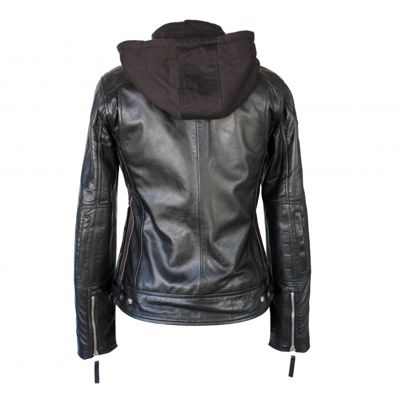 zerimar shoes Chaqueta de piel con capucha removible BALLWO1 Descuento