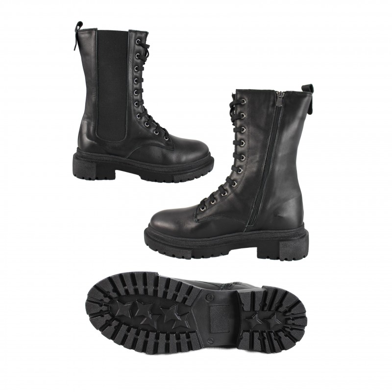 zerimar shoes Botas estilo militar con cremallera y elástico BOMB Últimos 3 días