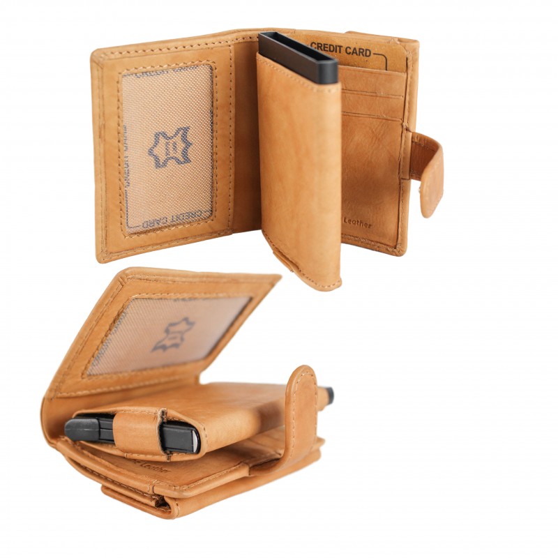 zerimar shoes Cartera de piel con protección RFID para tarjetas 10x8x3 cm Ahorra y exporta