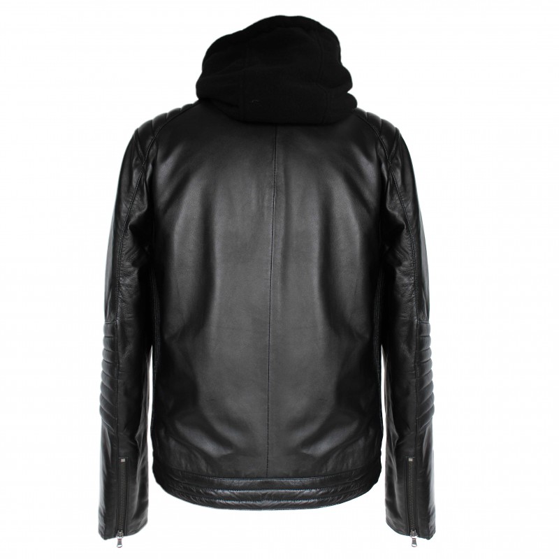 zerimar shoes Chaqueta de piel con capucha removible BANDO Libre de impuestos