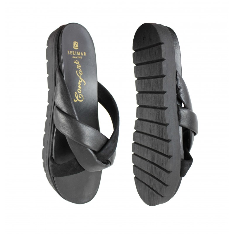 zerimar shoes Sandalias planas de piel combi modelo TRIADA Oferta exclusiva